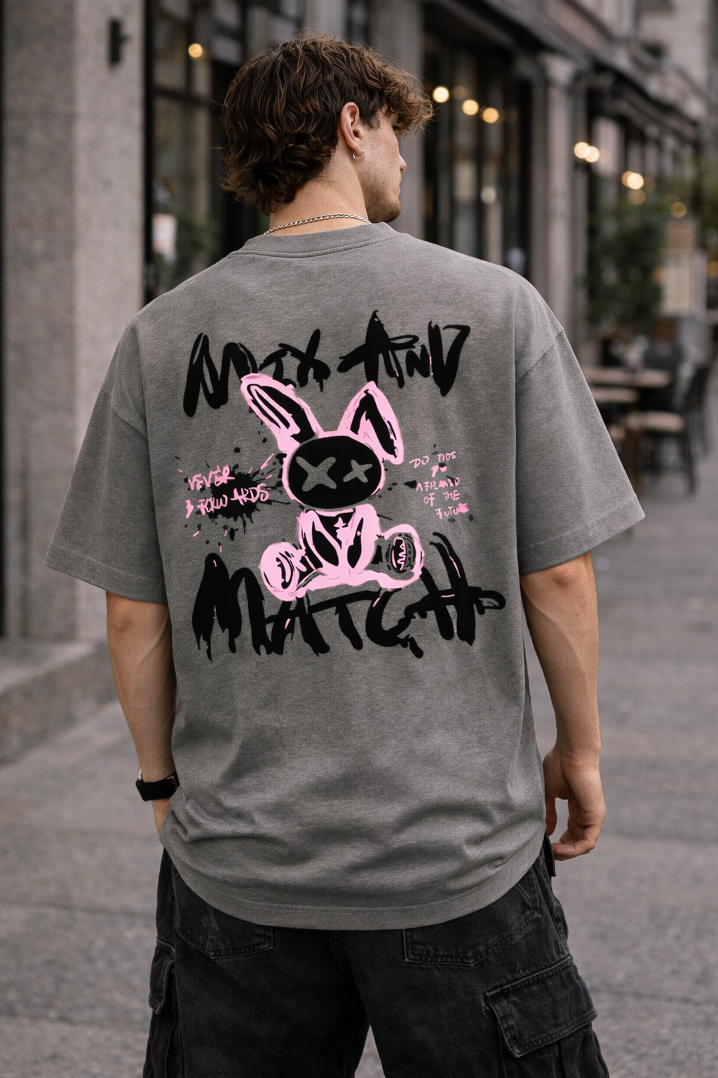 Mad Bunny Graffiti Oversized T-Shirt