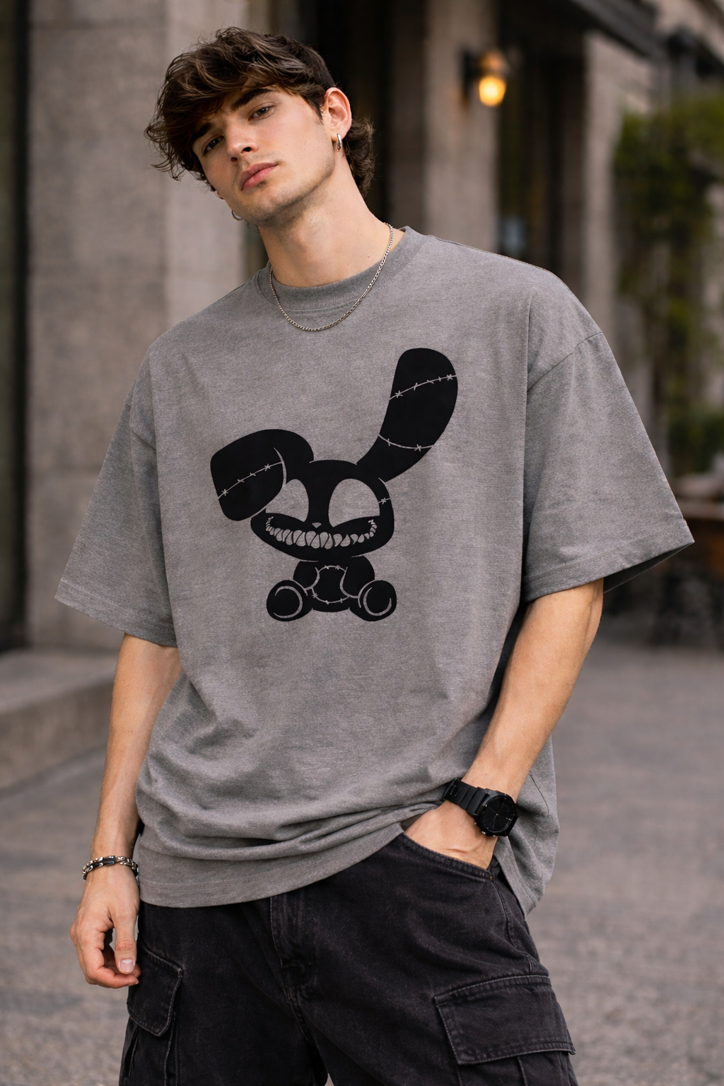 Mad Bunny Graffiti Oversized T-Shirt