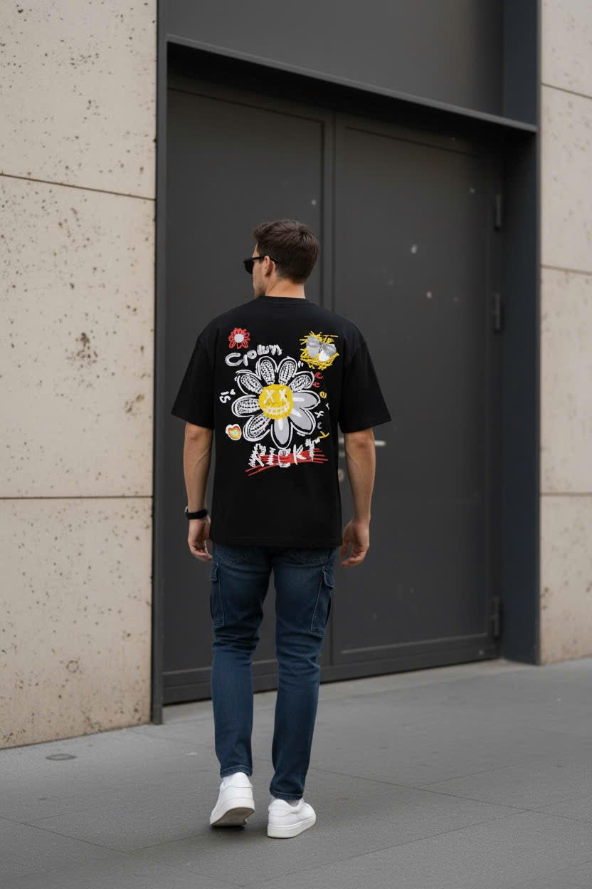Unisex Oversized Daisy Graphic T-Shirt