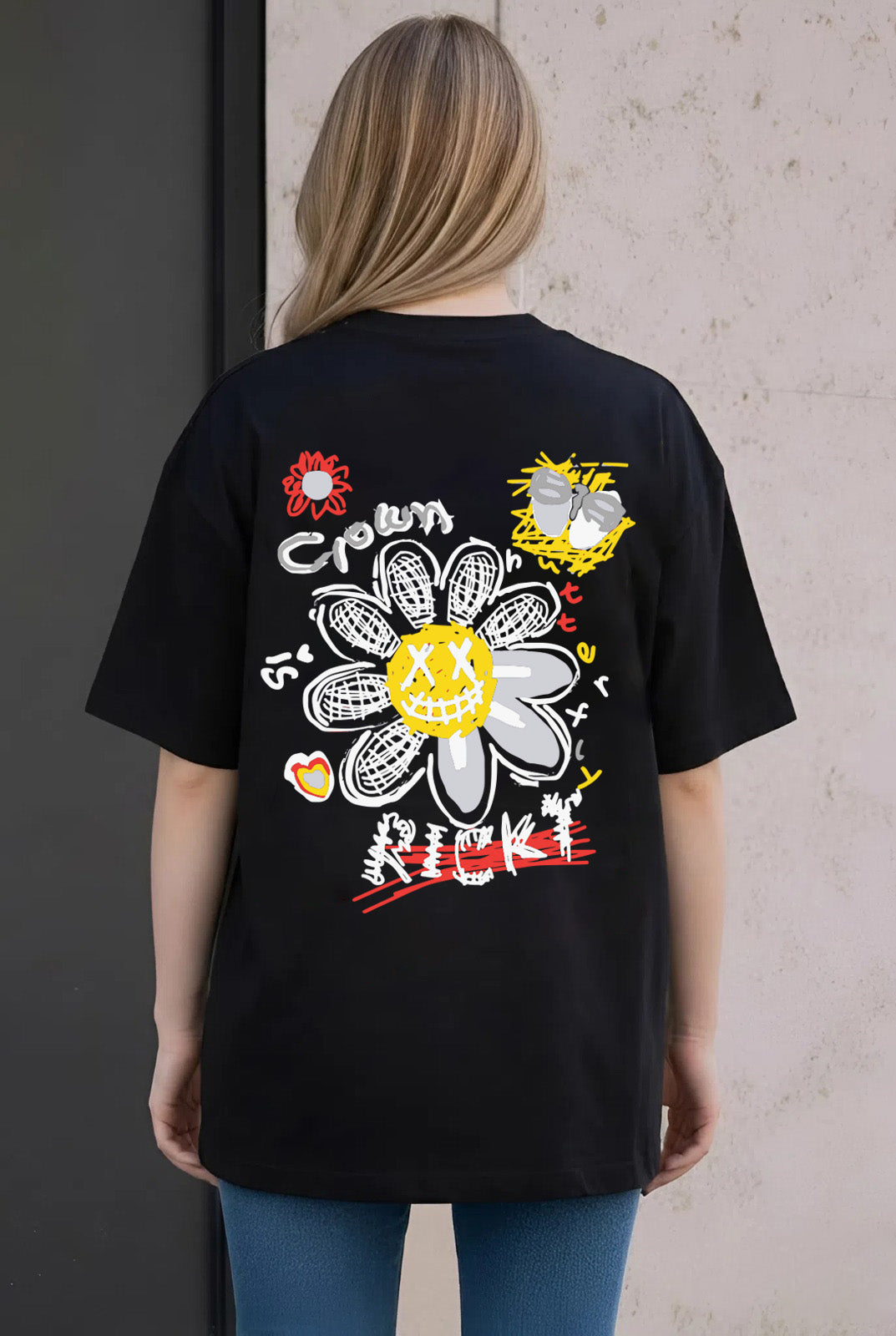 Unisex Oversized Daisy Graphic T-Shirt
