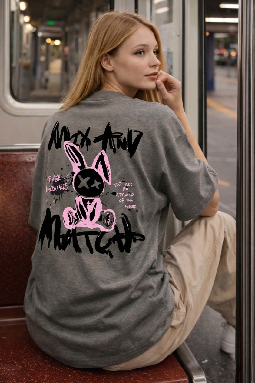 Mad Bunny Graffiti Oversized T-Shirt