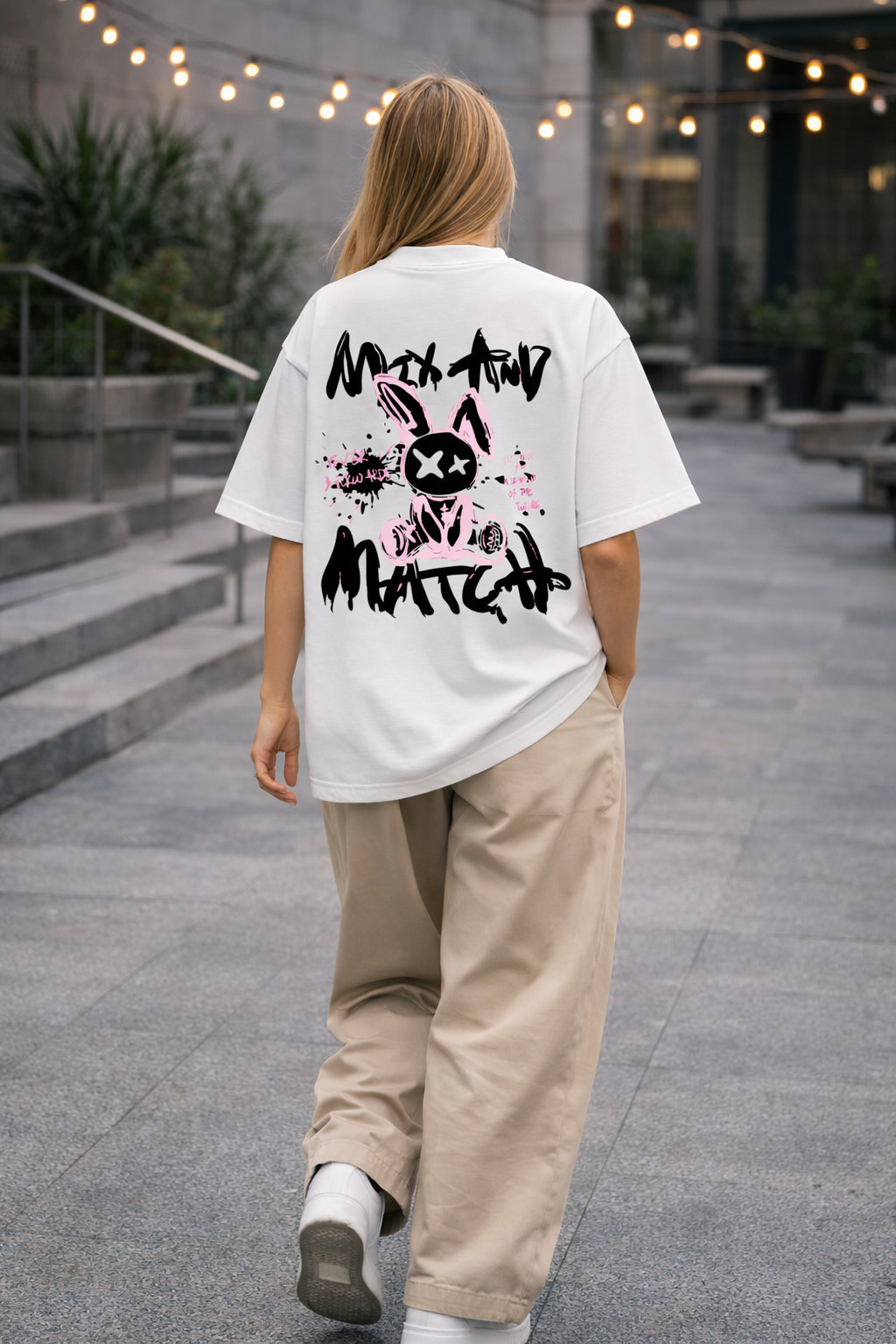 Mad Bunny Graffiti Oversized T-Shirt