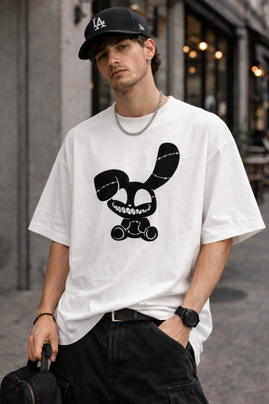 Mad Bunny Graffiti Oversized T-Shirt