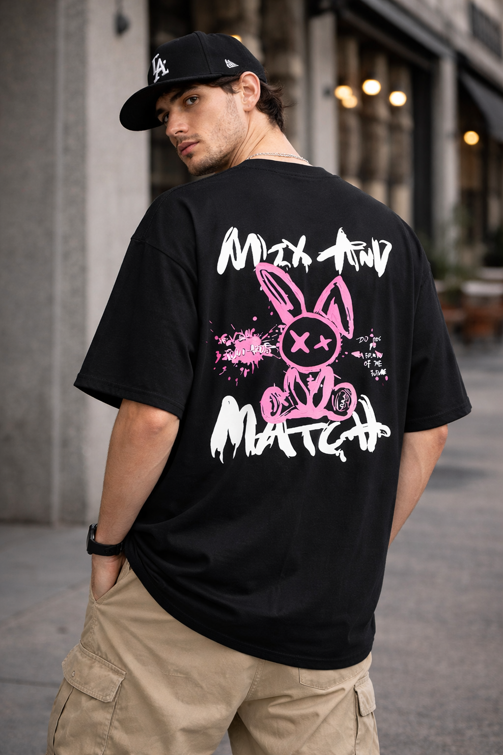 Mad Bunny Graffiti Oversized T-Shirt