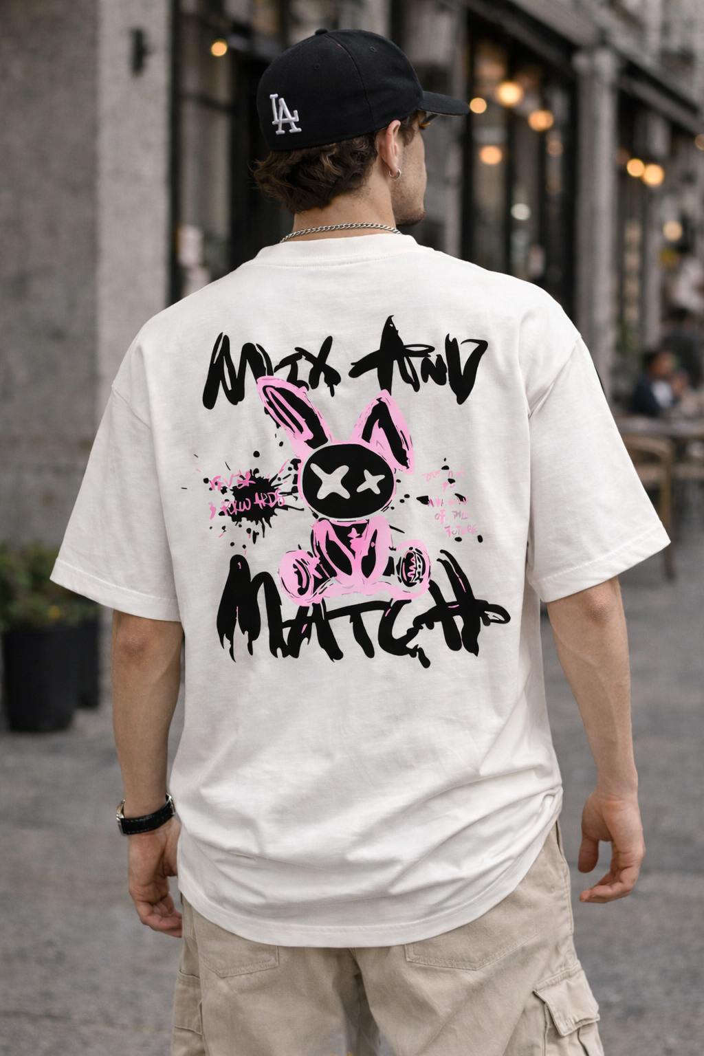 Mad Bunny Graffiti Oversized T-Shirt