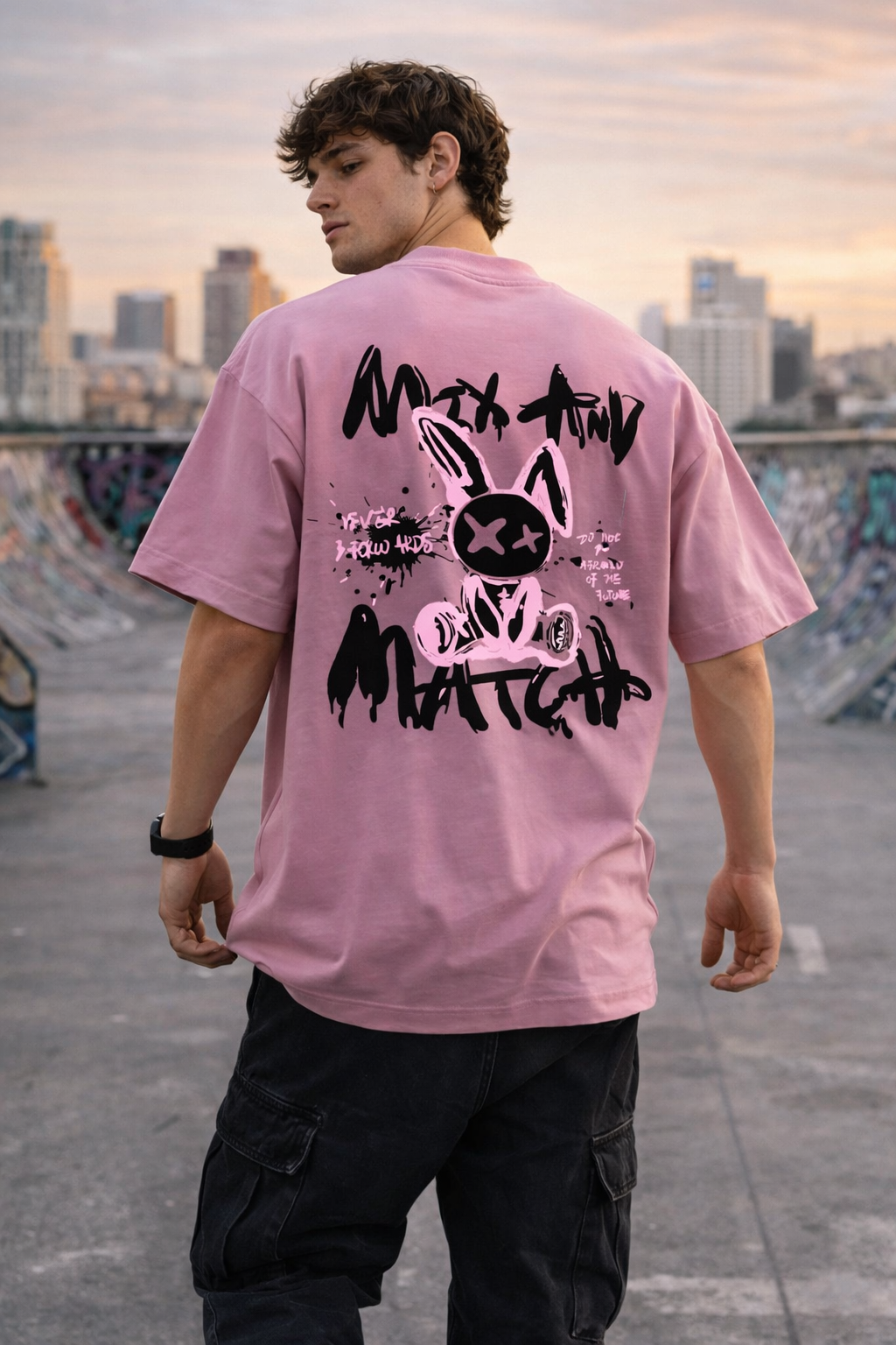 Mad Bunny Graffiti Oversized T-Shirt